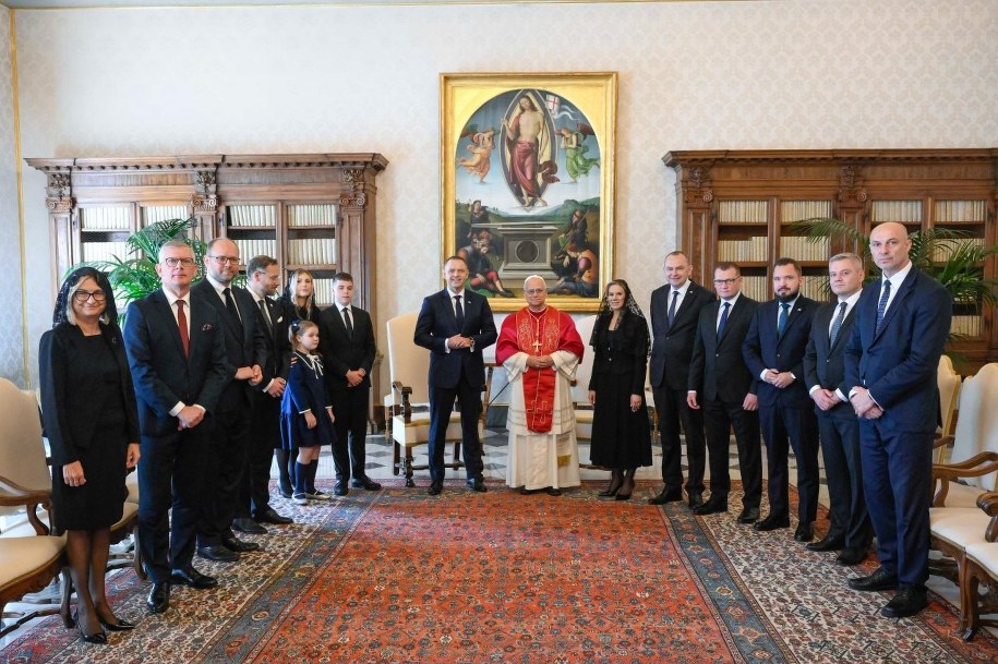 Karol Nawrocki na spotkaniu z Leonem XIV, fot. Vatican News /