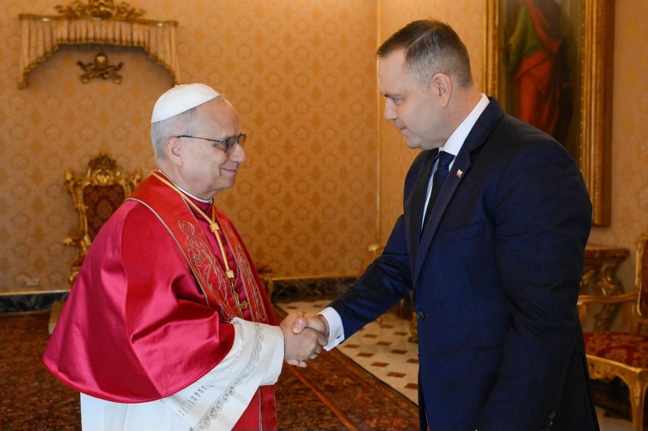 Karol Nawrocki na spotkaniu z Leonem XIV, fot. Vatican News /