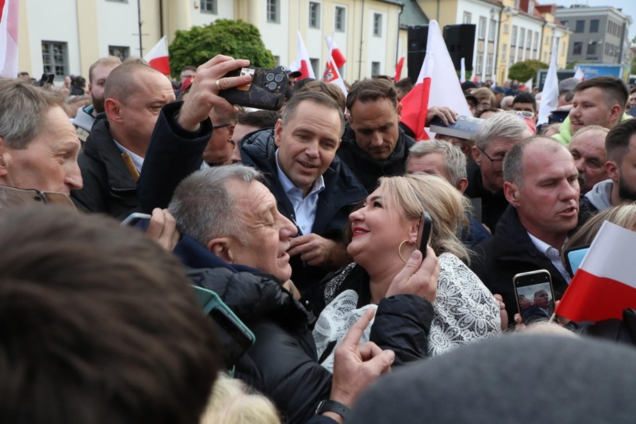 Karol Nawrocki na spotkaniu z wyborcami w Białymstoku /Artur Reszko /PAP