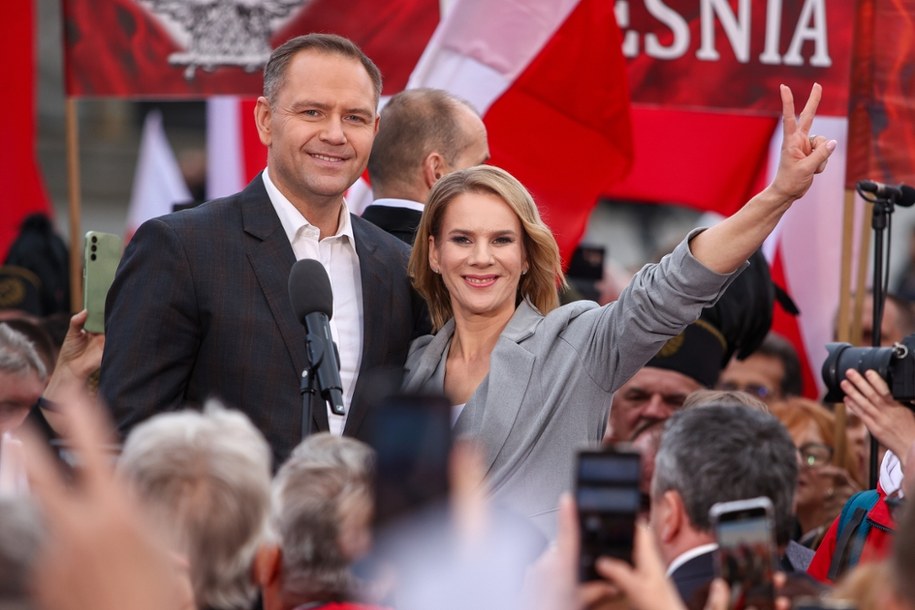 Karol Nawrocki z żoną Martą /Jarek Praszkiewicz /PAP