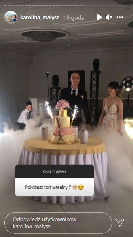 Karolina Małysz pochwaliła się, jak wyglądał jej weselny tort   /https://www.instagram.com/karolina_malysz/ /Instagram