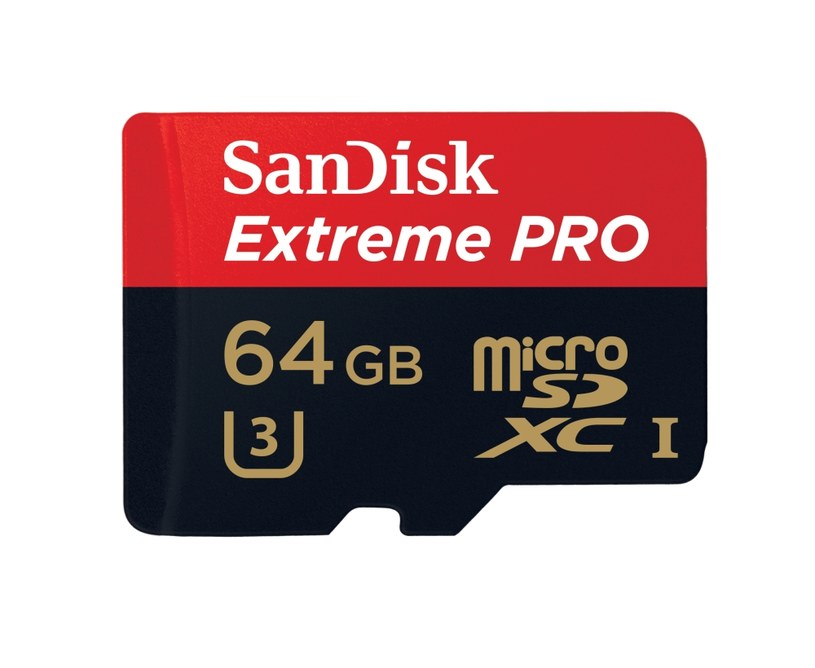 Karta pamięci SanDisk Extreme PRO microSDXC U3 o pojemności 64 GB. /materiały prasowe
