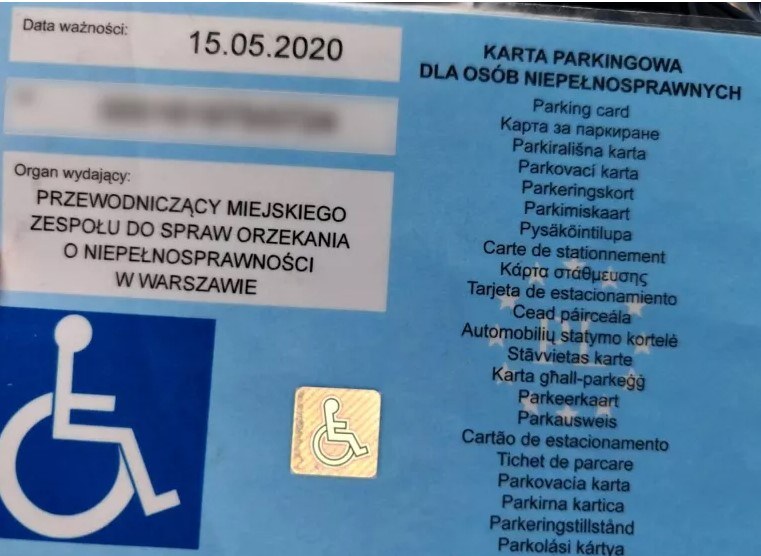 Karta parkingowa była nieważna od 5 lat /Straż miejska Warszawa /Straż Miejska