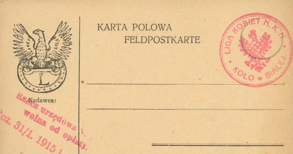 Karta polowa Legionów Polskich /Polona /Wikimedia