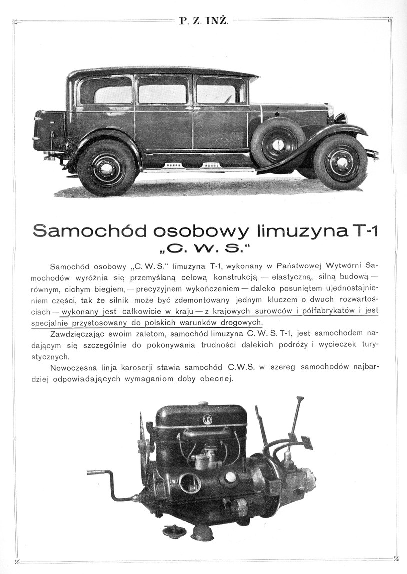 Karta z prospektu reklamowego samochodów osobowych CWS /Archiwum Tomasza Szczerbickiego