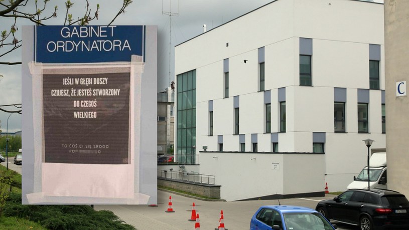Kartka, która zawisła na drzwiach gabinetu Michała Pasternaka /Łukasz Kaczanowski; Interia /East News