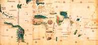 Kartografia, fragment mapy Cantino, XV w. /Encyklopedia Internautica