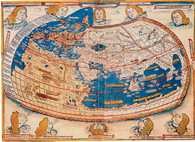 Kartografia, mapa świata Ptolemeusza (ok 100-160 r.), wydana 1482 /Encyklopedia Internautica
