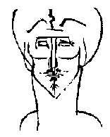 Karykatura Ezry Pounda, narysowana przez H. Gauthier-Brzekiego /Encyklopedia Internautica