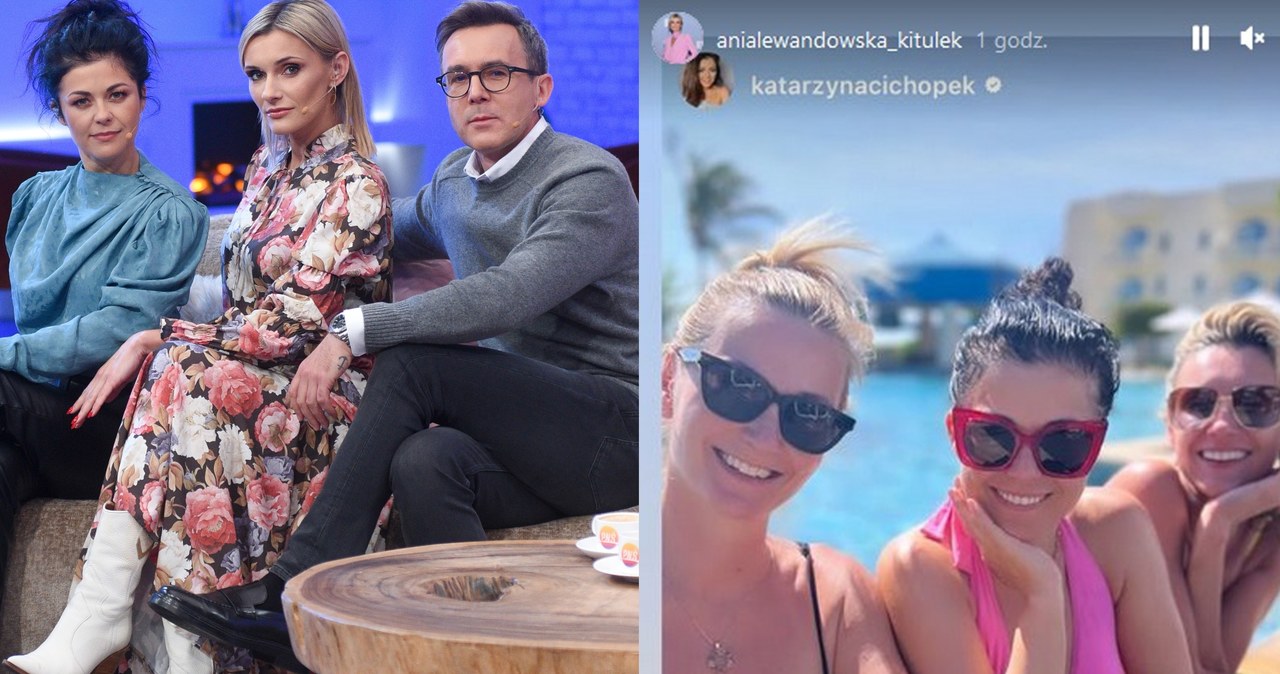 Kasi Cichopek towarzyszy bratowa oraz Anna Lewandowska z "PnŚ" /Agencja Forum, www.instagram.com/anialewandowska_kitulek /