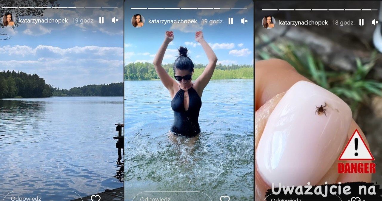 Kasia Cichopek kusi na Mazurach i ostrzega przed kleszczami /Instagram