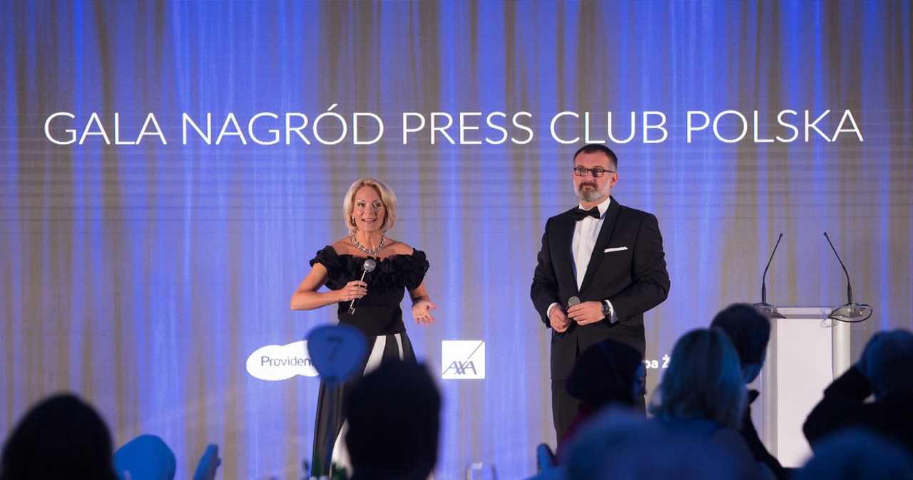 Kasia Madera oraz Jarosław Włodarczyk podczas gali nagród Pressclub /Krystian Maj /Agencja FORUM