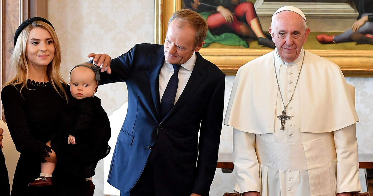 Kasia Tusk z rodziną na audiencji u papieża Franciszka, fot. Kasia Tusk na audiencji u papieża Franciszka, fot. ANSA Pool/Associated Press /brak /East News