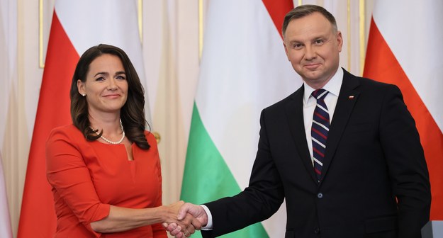 Katalin Novak i Andrzej Duda / 	Leszek Szymański    /PAP