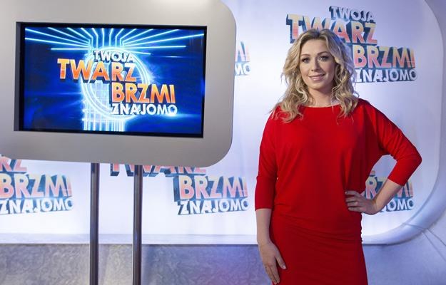 Katarzyna Cerekwicka na planie programu "Twoja Twarz Brzmi Znajomo", fot. Maciej Zawada /Polsat