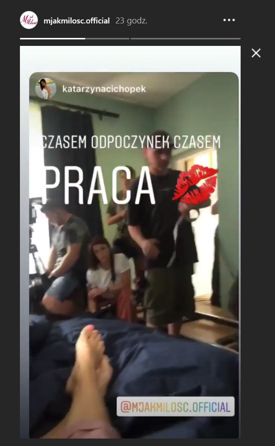 Katarzyna Cichopek na planie "M jak miłość" /Instagram /.