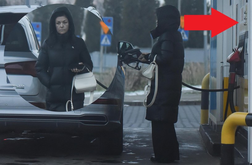Katarzyna Cichopek na stacji benzynowej /pomponik exclusive
