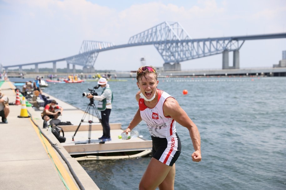 Katarzyna Zillmann po zdobyciu srebrnego medalu na igrzyskach w Tokio / 	Leszek Szymański    /PAP
