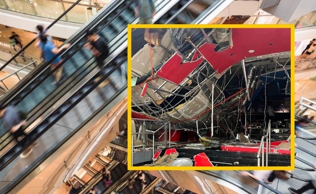 Katastrofa budowlana w Toruniu. Runął sufit w galerii handlowej