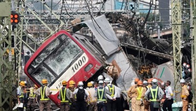 Katastrofa kolejowa w Japonii: Co najmniej 35 rannych