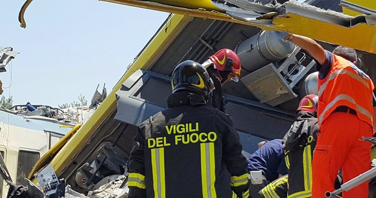 Katastrofa kolejowa we Włoszech. Jest wiele ofiar