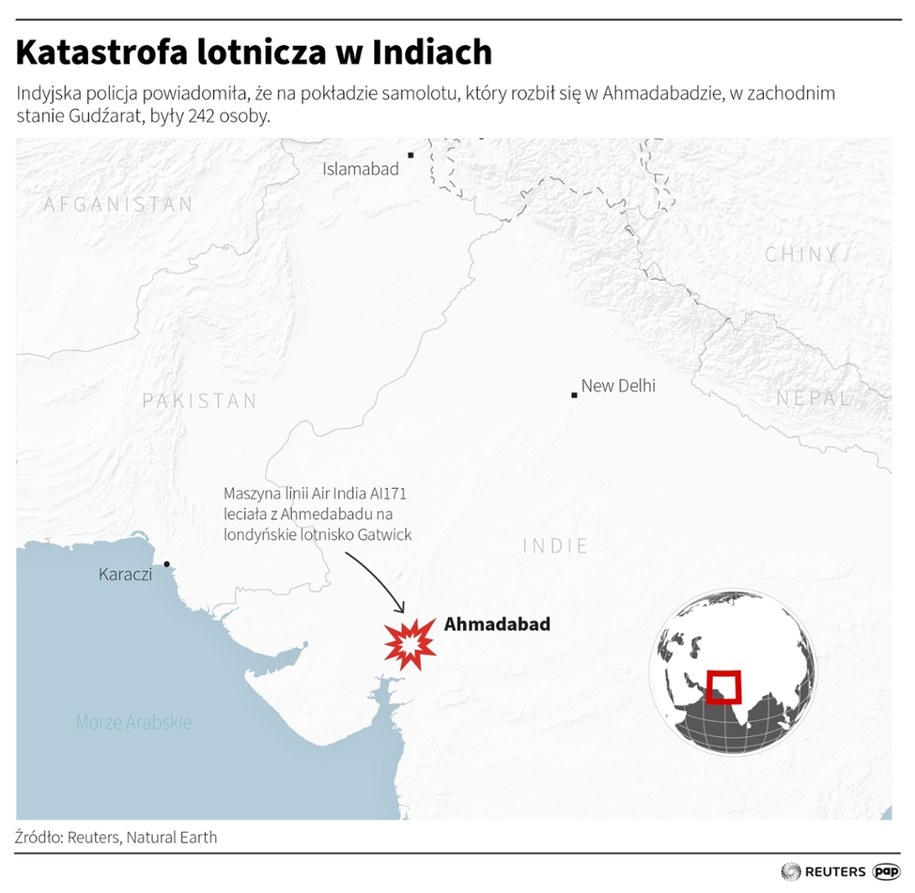 Katastrofa lotnicza w Indiach /Adam Ziemienowicz /PAP