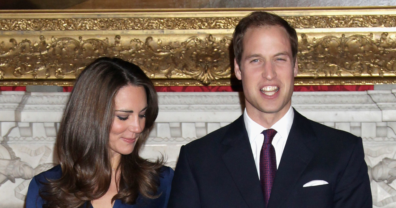 Kate i William podczas przekazywania nowiny o zaręczynach /Chris Jackson /Getty Images