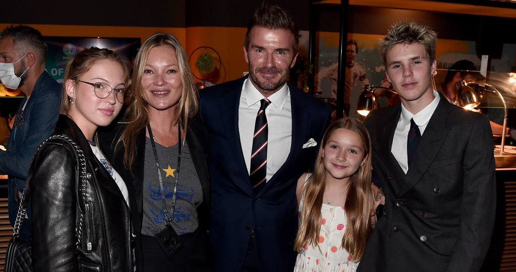 Kate Moss z córką Lilą Grace, David Beckham z synem Cruzem i córką Harper Seven /Eamonn McCormack /Getty Images