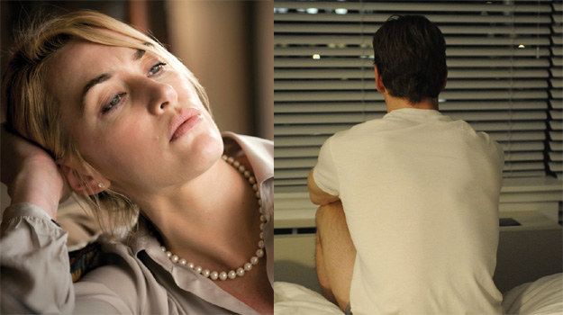 Kate Winslet w 'Rzezi" (L) i Michael Fassbender we "Wstydzie" (P) /materiały dystrybutora