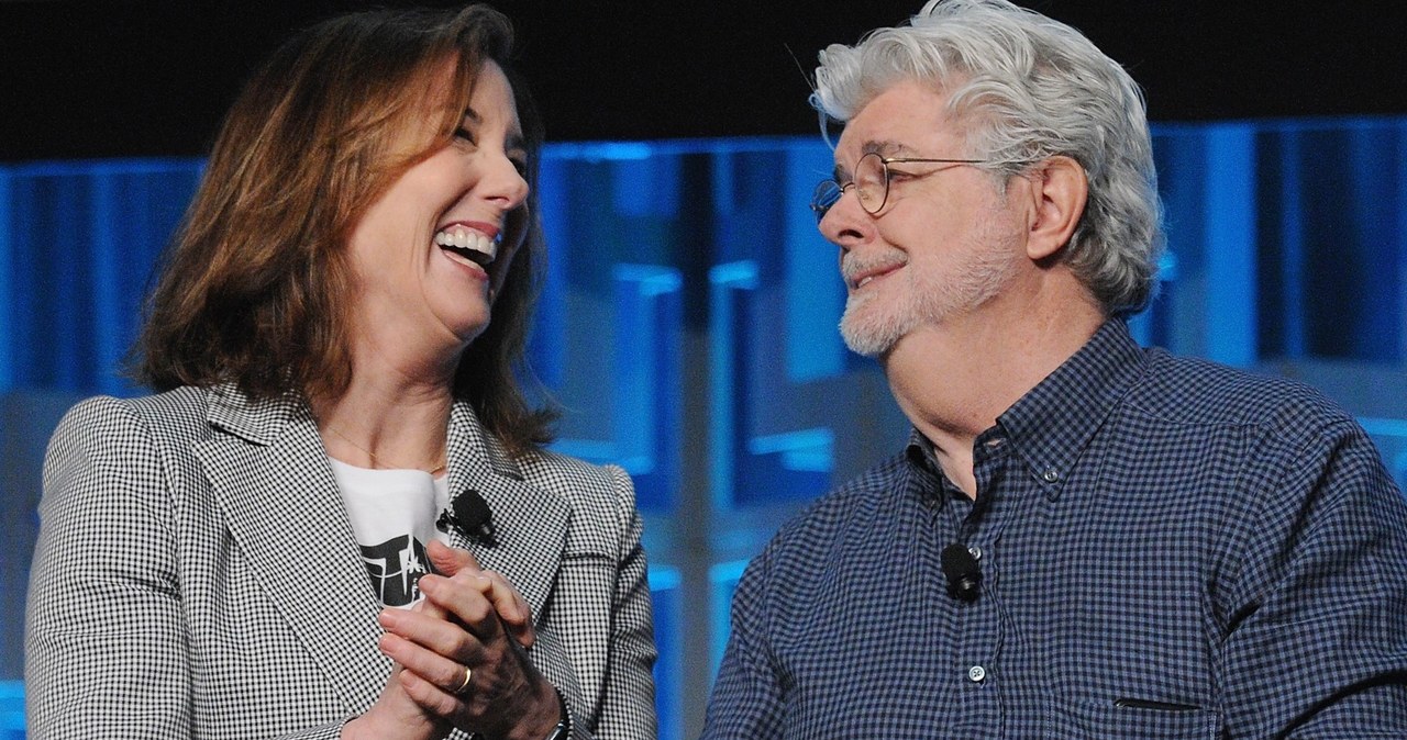 Kathleen Kennedy i George Lucas /Gerardo Mora/Getty Images for Disney /Getty Images