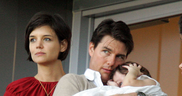 Katie Holmes, Tom Cruise z córką Suri /Toby Canham /Getty Images