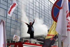 Katowice: Manifestacja związkowców grupy Tauron