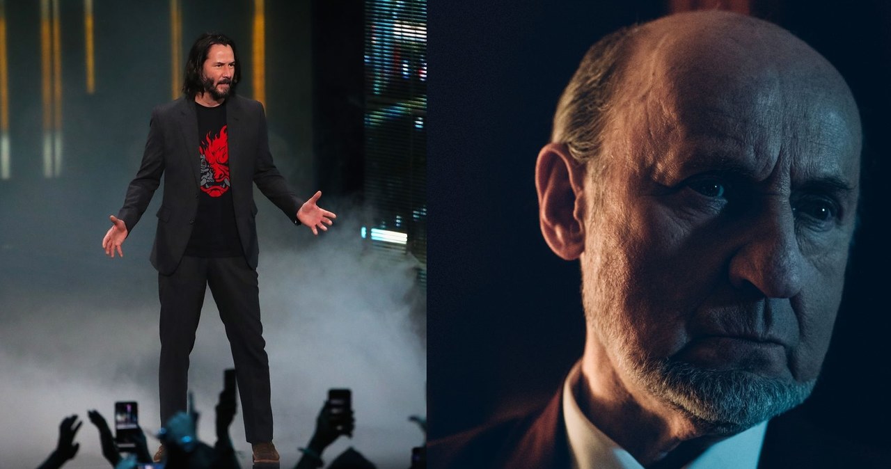 Keanu Reeves na promocji Cyberpunka 2077 i Piotr Fronczewski w serialu "Rojst. Millenium" /AFP