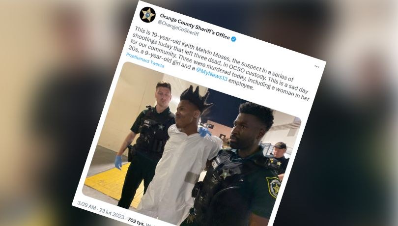 Keith Moses, sprawca strzelaniny w Orlando (fot. @OrangeCoSheriff) /Twitter