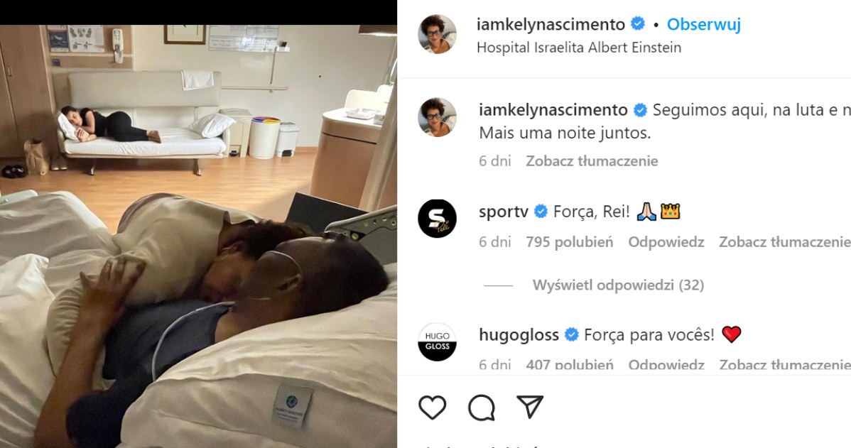 Kely Nascimento czuwająca przy swoim ojcu w szpitalu. Źródło: Instagram /https://www.instagram.com/iamkelynascimento/ /