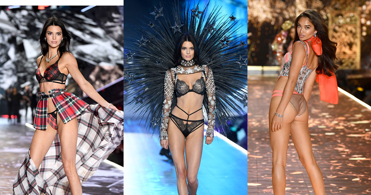 Kendal Jenner i Shanina Shaik podczas pokazu Victoria's Secret 2018 w Londynie /Getty Images