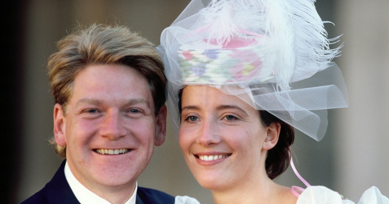 Kenneth Branagh i Emma Thompson w dniu ślubu (20 sierpnia 1989) /Georges De Keerle /Getty Images