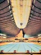 Kenzo Tange, wnętrze stadionu w Tokio, 1960-64 /Encyklopedia Internautica