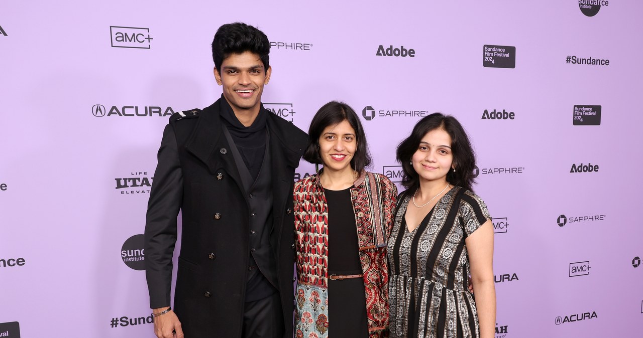Kesav Binoy Kiron, Shuchi Talati i Preeti Panigrahi na premierze filmu "Girls Will Be Girls", Sundance Film Festival 2024 /Michael Loccisano /Getty Images