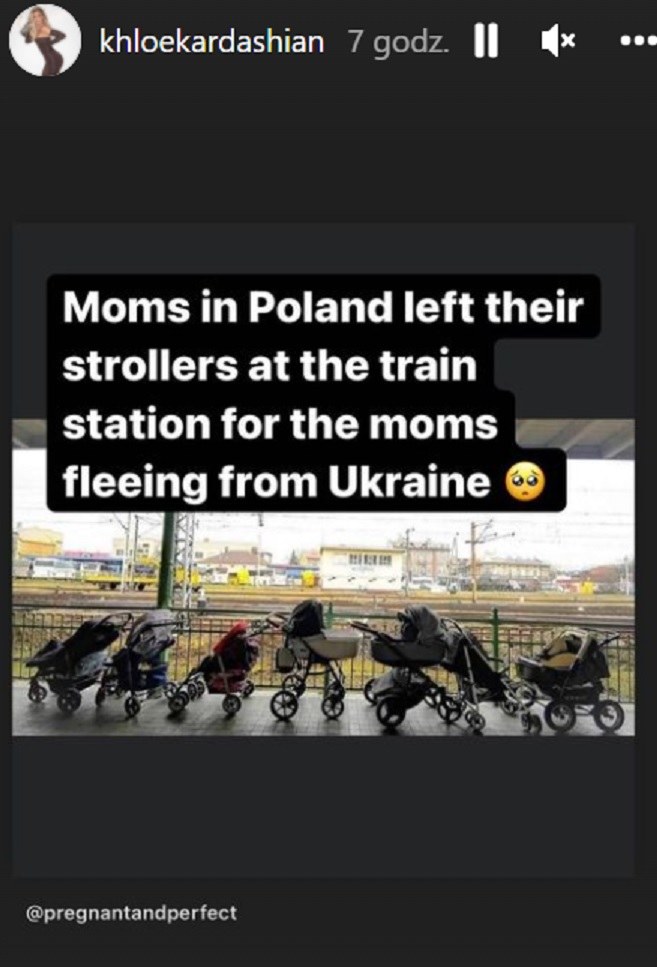 Khloe Kardashian poruszona sytuacją na polskim dworcu kolejowym /Instagram @khloekardashian /Instagram