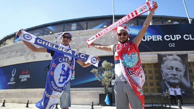 Kibice Chelsea i Liverpoolu przed meczem o Superpuchar Europy /ERDEM SAHIN /PAP/EPA