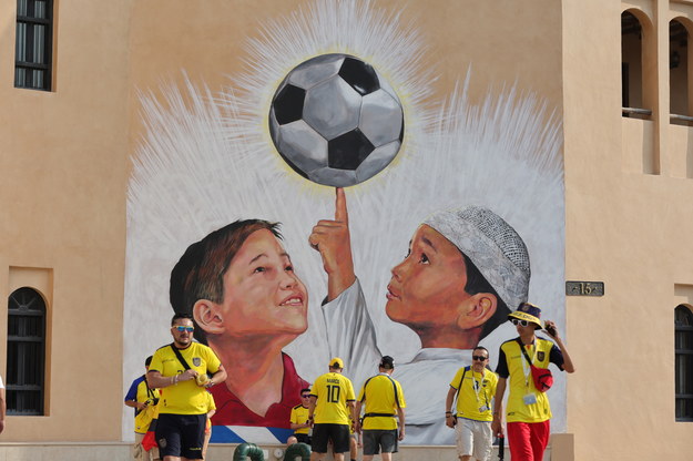 Kibice Ekwadoru liczą na sukces w meczu otwarcia /ABIR SULTAN /PAP/EPA