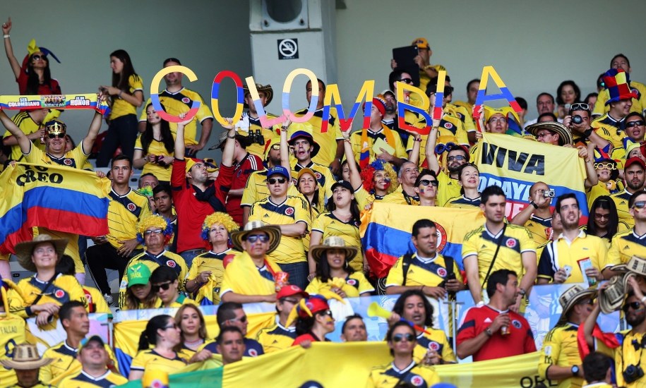 Kibice Kolumbii /Ballesteros    /PAP/EPA