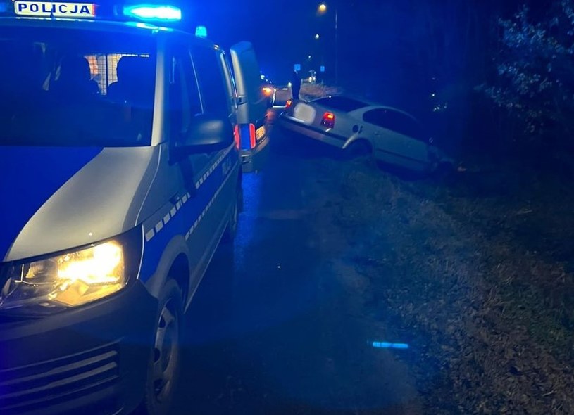Kiedy do znajdującego się na poboczu Volkswagena dobiegli policjanci, jego kierowca ruszył w kierunku jednego z nich. /Policja Opolska /Policja