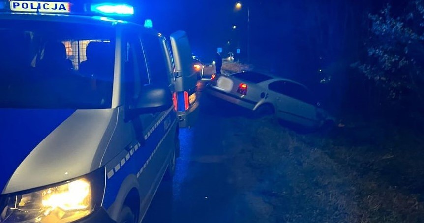 Kiedy do znajdującego się na poboczu Volkswagena dobiegli policjanci, jego kierowca ruszył w kierunku jednego z nich. /Policja Opolska /Policja