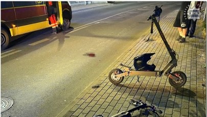 Kiepski finał nocnego rajdu na hulajnodze