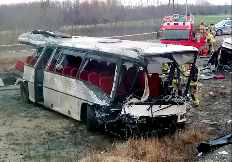 Kierowca autobusu zginął na miejscu / fot: Gorąca Linia RMF /Informacja prasowa