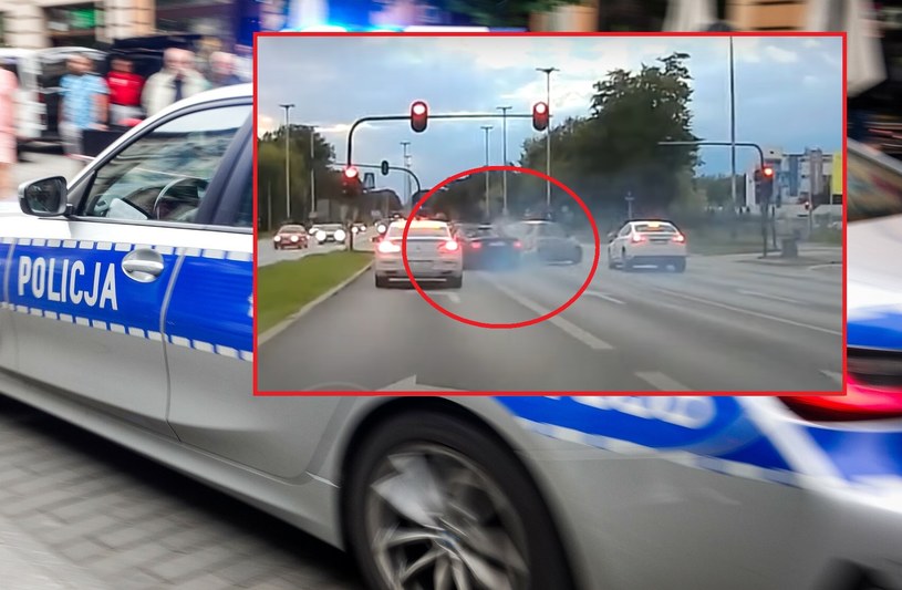 Kierowca BMW doprowadził do uszkodzenia Nissana i Mercedesa. Jak się okazało, w drugim aucie znajdowały się dwie policjantki. Obie nietrzeźwe. /PIOTR KAMIONKA/REPORTER/ East News/ STOP CHAM/ You Tube/ zrzut ekranu /