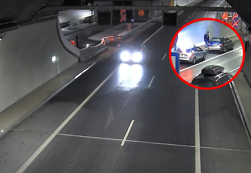 Kierowca BMW jechał pod prąd w tunelu na trasie S7 /GDDKiA