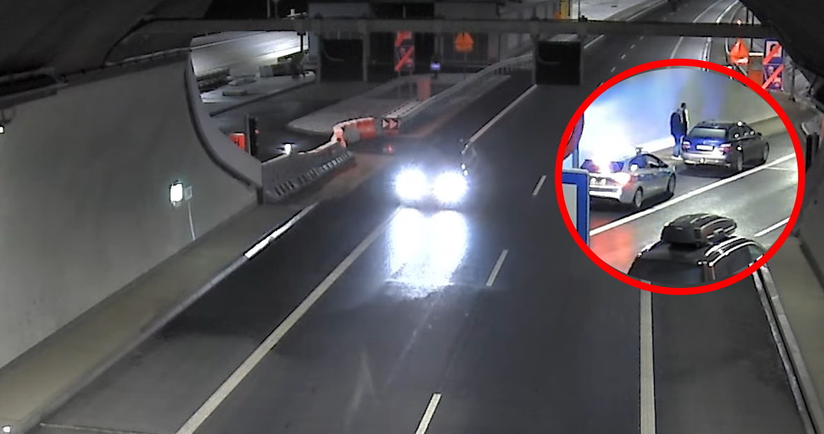 Kierowca BMW jechał pod prąd w tunelu na trasie S7 /GDDKiA